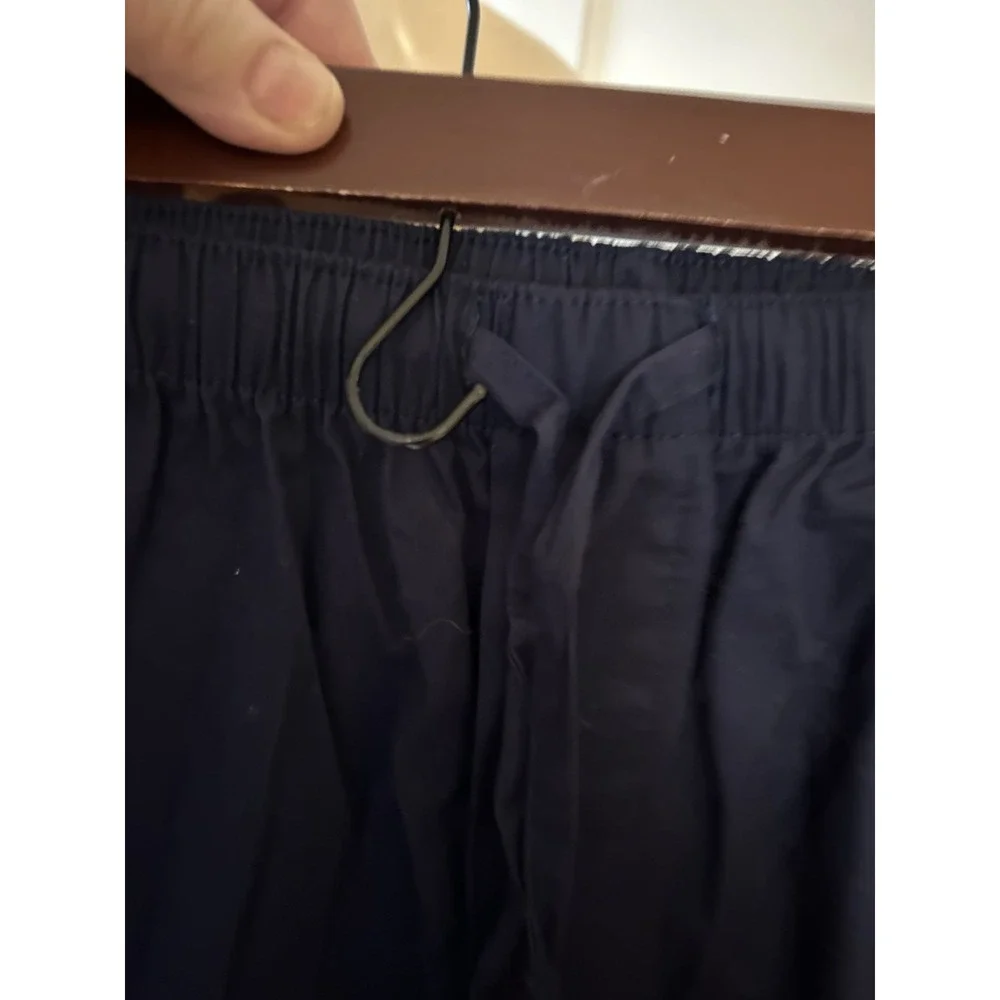 Navy Blue Pajama Set Collared Pockets Cotton ALEXANDER DEL ROSSA NWT Sz 3XL